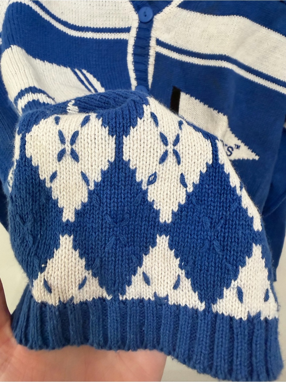 VTG UK Kentucky Wildcats Embroidered Spirit Sweater Cardigan Blue Women's Size S - Picture 3 of 9